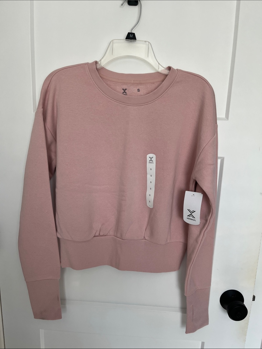 Xersion Dusty Pink Cropped Crewneck Sweatshirt